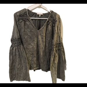 Anthropologie shirt, bell sleeves, size M